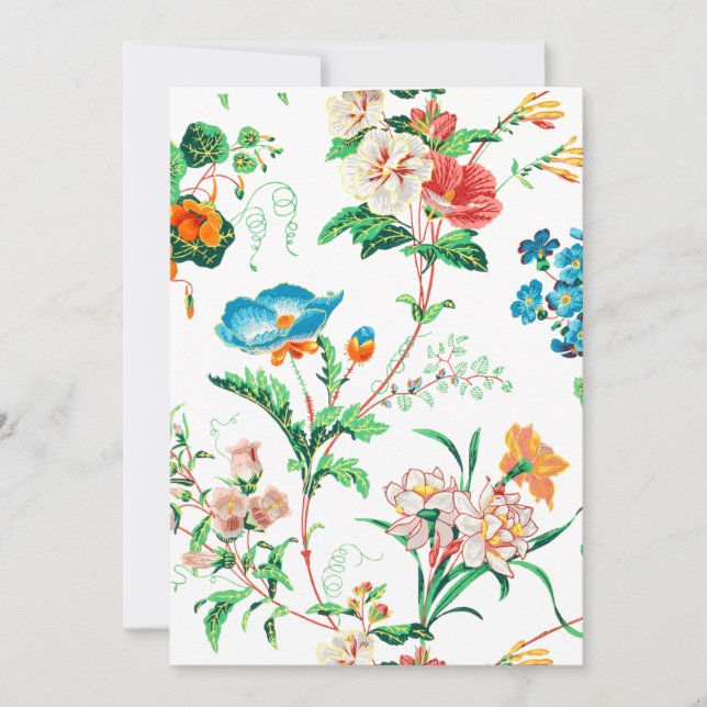 Tarjeta Pequeña Colorida Fantasía acuarela Floral (Anverso)