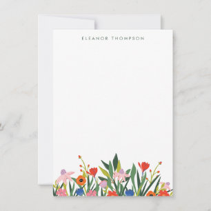 Tarjeta Pequeña Colorida Jardín Floral Estacionamiento personaliza