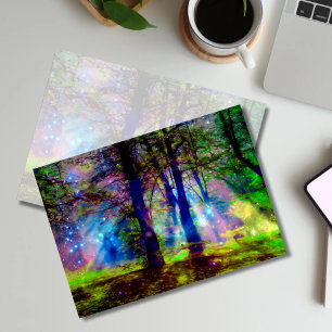 Tarjeta Pequeña Colorida naturaleza arcoiris de los bosques encant