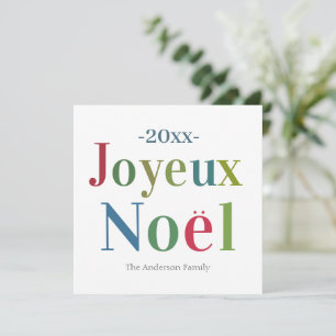 Tarjeta Pequeña Coloridos Navidades franceses de Joyeux Noel
