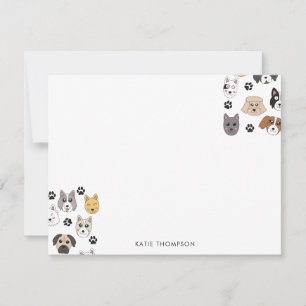 Tarjeta Pequeña Coloridos perros graciosos y adornos de garras de 