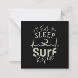 Tarjeta Pequeña Comer Dormir Surf Repetir