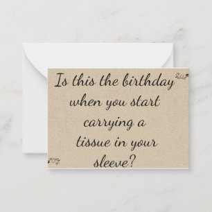 Tarjeta Pequeña Comienza a Llevar un Pañuelo" Cumpleaños Divertido