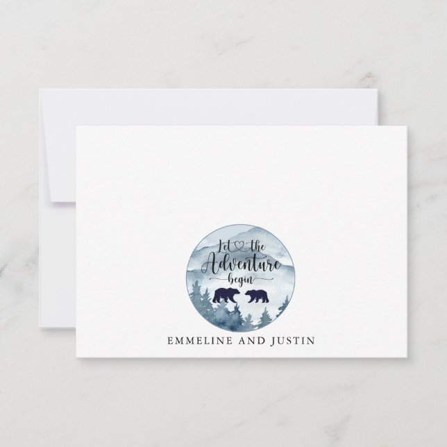 Tarjeta Pequeña Comienza la aventura acuática de la pareja recién  (Anverso)