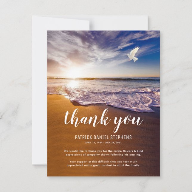 Tarjeta Pequeña Compasión por los funerales de la playa Gracias (Anverso)