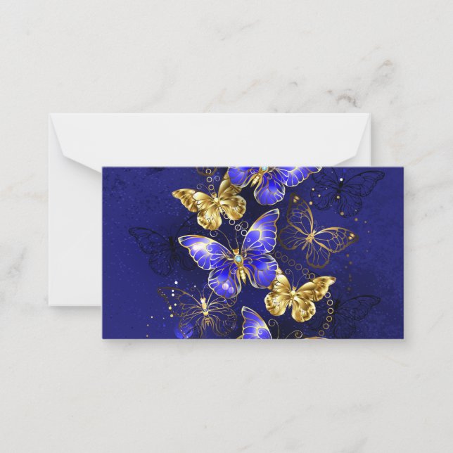 Tarjeta Pequeña Composición con mariposas de zafiro (Anverso)