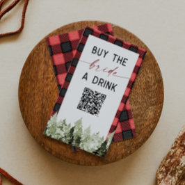 Tarjeta Pequeña Comprar a la novia una bebida QR FROST Red Flannel