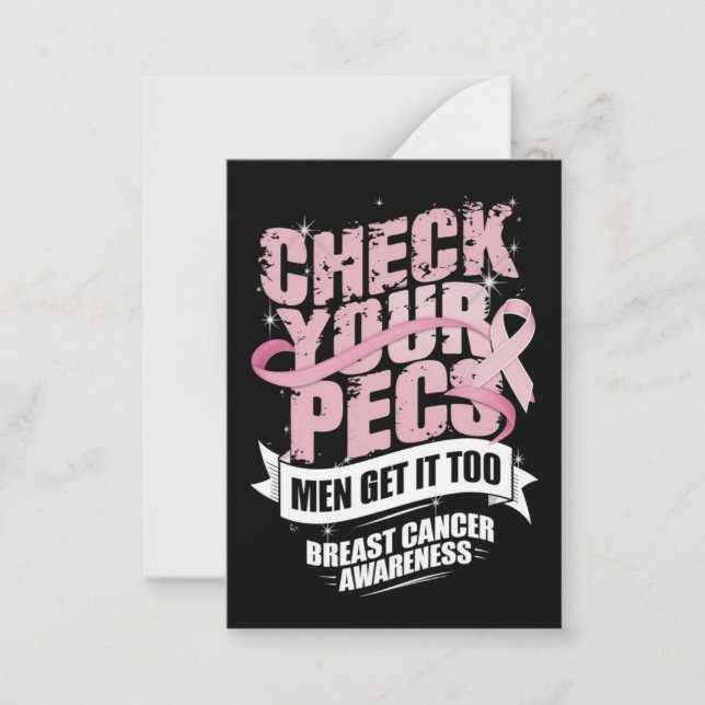 Tarjeta Pequeña Comprobar la conciencia sobre el cáncer de mama en (Anverso)