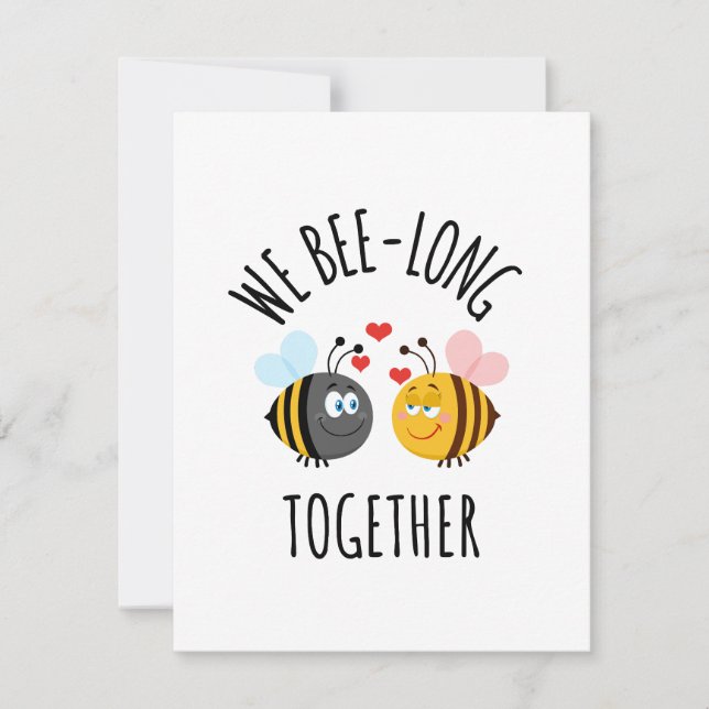 Tarjeta Pequeña Compromiso de Cute Bee Personalizado Love Pun (Anverso)