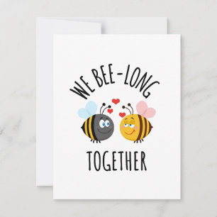 Tarjeta Pequeña Compromiso de Cute Bee Personalizado Love Pun