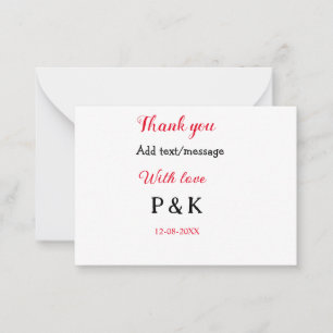 Tarjeta Pequeña Con amor agregar carta de nombre de pareja gracias