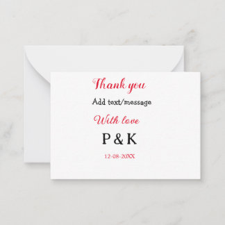 Tarjeta Pequeña Con amor agregar carta de nombre de pareja gracias