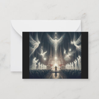 Tarjeta Pequeña Con los ángeles y los santos