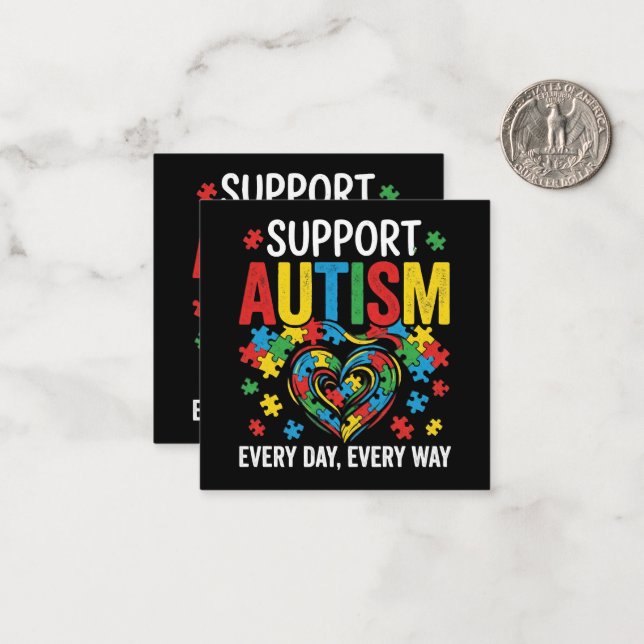 Tarjeta Pequeña Conciencia sobre el autismo (Anverso/Reverso In Situ)