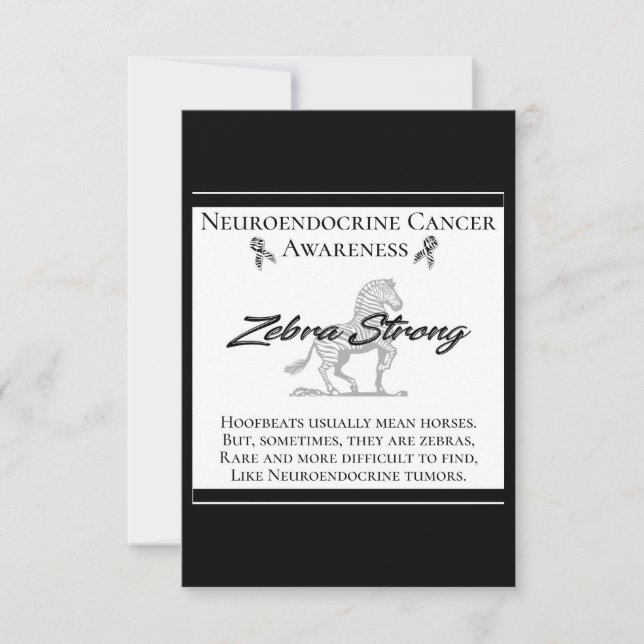 Tarjeta Pequeña Conciencia sobre el cáncer neuroendocrino Cebra fu (Anverso)