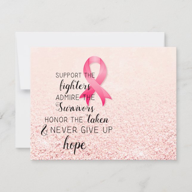 Tarjeta Pequeña Concienciación sobre el cáncer de mama Esperanza C (Anverso)