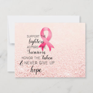 Tarjeta Pequeña Concienciación sobre el cáncer de mama Esperanza C