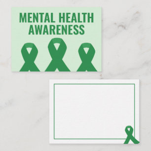 Tarjeta Pequeña Concienciación sobre la salud mental Cinta verde