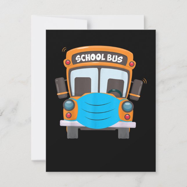 Tarjeta Pequeña Conductor de bus escolar Face Mask Divertido disfr (Anverso)
