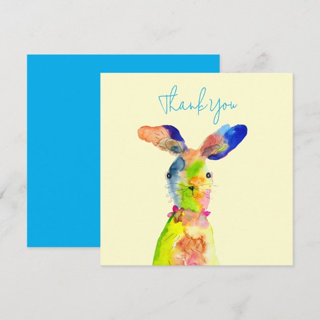 Tarjeta Pequeña Conejito de Pascua lindo (Anverso / Reverso)