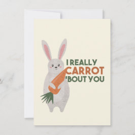 Tarjeta Pequeña Conejito lindo chiste de zanahoria - Realmente me