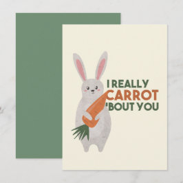 Tarjeta Pequeña Conejito lindo chiste de zanahoria - Realmente me 