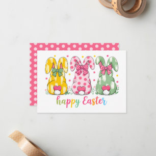 Tarjeta Pequeña Conejitos de lunares lindos personalizados de Pasc