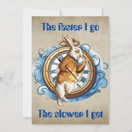 Tarjeta Pequeña Conejo blanco, personaje de Alice In Wonderland.