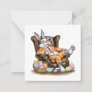 Tarjeta Pequeña Conejo de Pascua agotado (estilo postal) Saludo