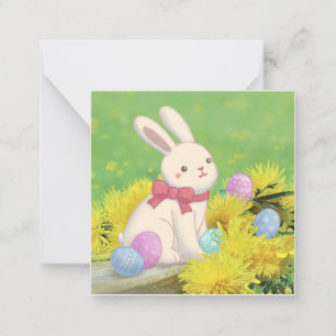 Tarjeta Pequeña Conejo de Pascua, Ilustracion de Huevos de Pascua