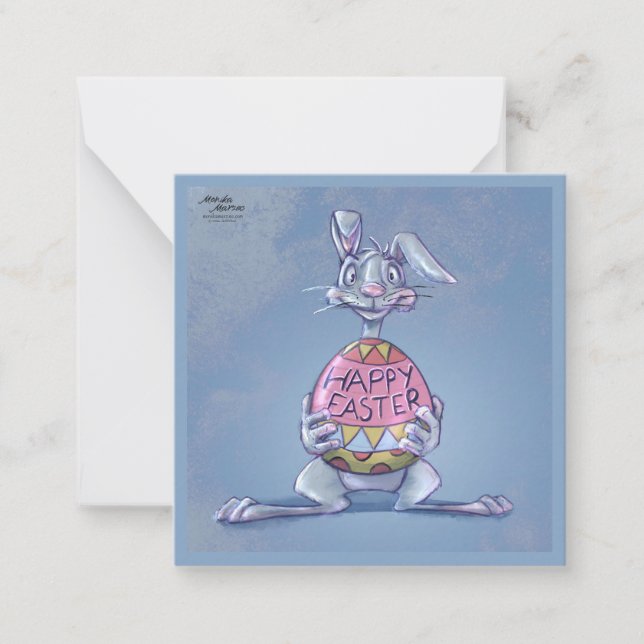 Tarjeta Pequeña Conejo Feliz de Pascua (Anverso)