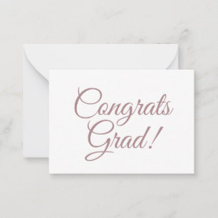 Tarjeta Pequeña Congrats grad rosa oro personalizado texto elegant