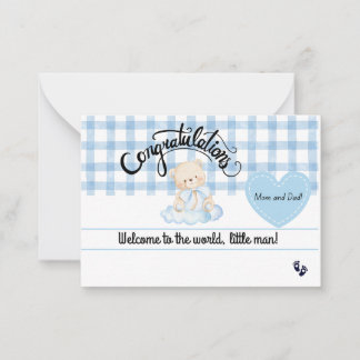 Tarjeta Pequeña Congratulations Baby Boy Card, Welcome Newborn Son