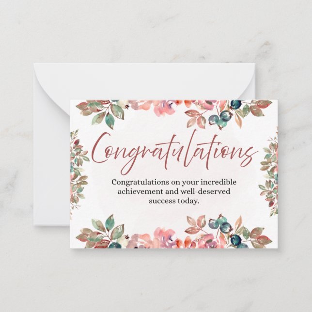 Tarjeta Pequeña Congratulations Celebration Invitation Card (Anverso)