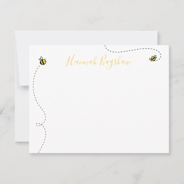 Tarjeta Pequeña Conjunto de papelería de abeja (Anverso)