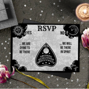 Tarjeta Pequeña Consejo Espiritual Boda Gótica, Caída y Halloween 