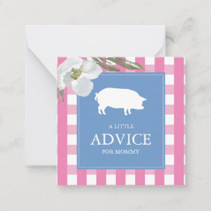 Tarjeta Pequeña Consejo Para Mamá Chica Baby Shower Insertar Tarje