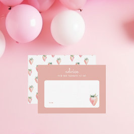 Tarjeta Pequeña Consejos de crianza de fresas en color agua de ver