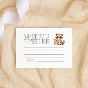 Tarjeta Pequeña Consejos de crianza para Baby Shower de animales d