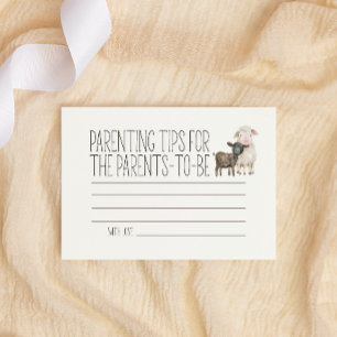 Tarjeta Pequeña Consejos de crianza para Baby Shower de Pequeños A