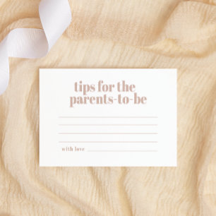 Tarjeta Pequeña Consejos de crianza para bebés con tipografía de a