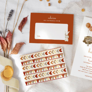 Tarjeta Pequeña Consejos de crianza para Boho Rabbit Navajo Baby S