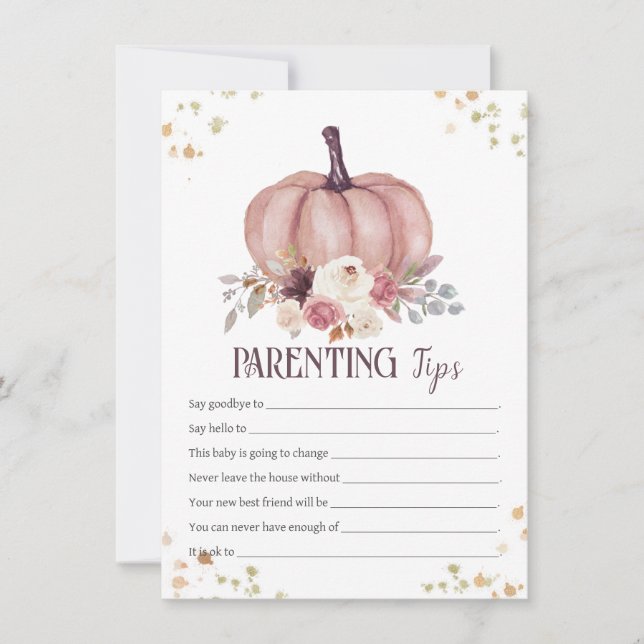 Tarjeta Pequeña Consejos de paternidad floral, consejos de los pad (Anverso)