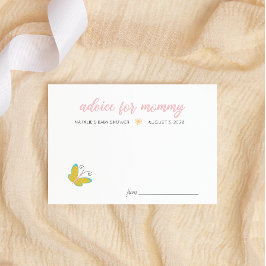 Tarjeta Pequeña Consejos para Baby Shower de Flores Rosadas de Pri
