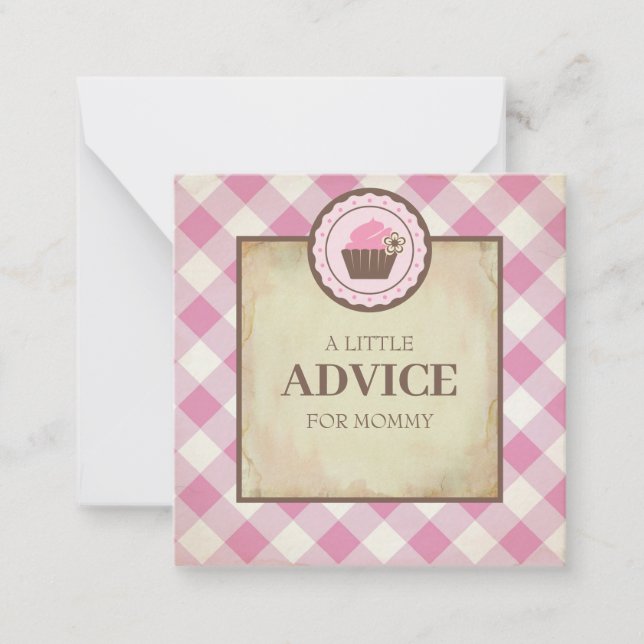 Tarjeta Pequeña Consejos Para Mamá Baby Shower Insert (Anverso)