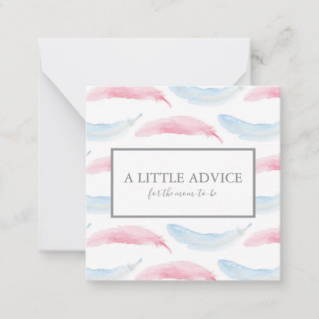 Tarjeta Pequeña Consejos Para Mamá Baby Shower Insert (Anverso)