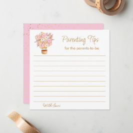 Tarjeta Pequeña Consejos para padres con globos de aire caliente d