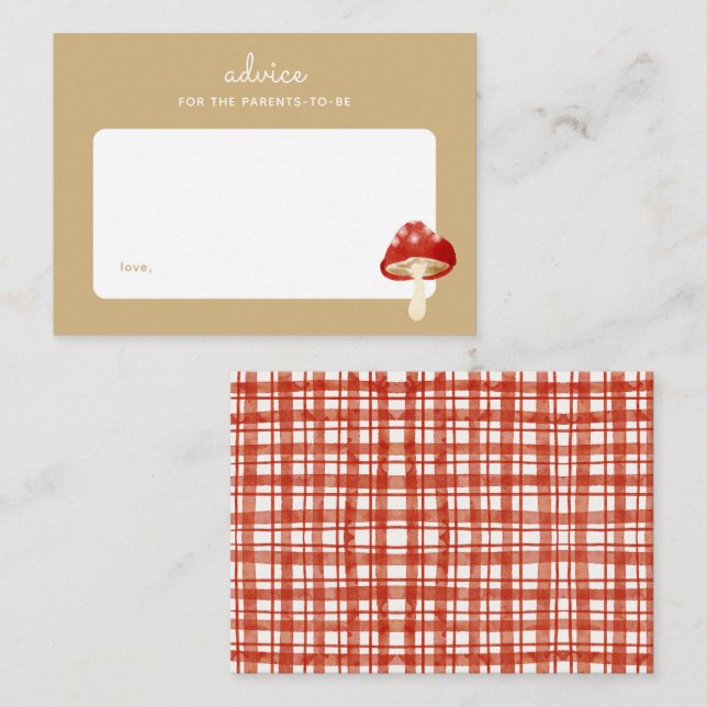 Tarjeta Pequeña Consejos para padres de Red Mushroom Picnic Baby S (Anverso / Reverso)