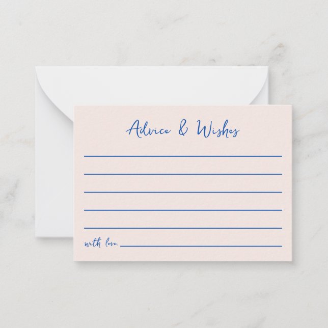 Tarjeta Pequeña Consejos y deseos de duchas nupciales con la mano  (Anverso)