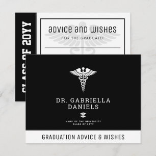 Tarjeta Pequeña Consejos y deseos de graduación de médico de facul